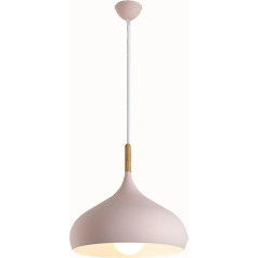 QIeAny Einkopf-Kronleuchter, Präzisionsalumīnija materiāls, E27-Lampenfassung, Aluminiummaterial + Eisenkunst, Energiesparende LED-Lampe, Sanfter Lichteffekt, Kreatives Erscheinungsbild,30cm,Pink