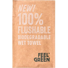 Flush dvieļi Feel Green 50 g/m² 6,8x10 cm balti Celuloze - 300 Un.