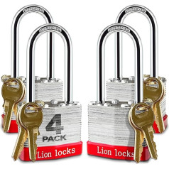 Lion Locks 5RLS piekaramā atslēga, 1-9/16 collas plata, 2 collu skava, ražotājs Lion Locks