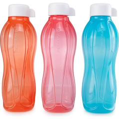 Tupperware EcoEasy ūdens pudele 500 ml Laša un rozā un tirkīza krāsas ūdens pudele ar skrūvējamu vāciņu C136 9219D-1