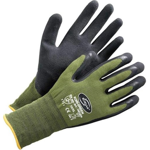 Korsar KORI-GREEN 12 Pairs Gardening Gloves Assembly Gloves Work Gloves - Green, size: 8