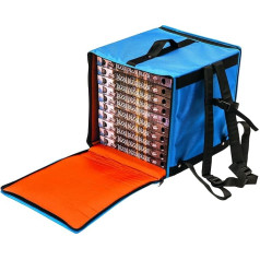 GiMetal 10 Pizza Cooler soma diametrs 33 cm ar rāvējslēdzēju diametrs 36 x 36 cm, zila ārpuse, oranža iekšpuse, zila, ārpuse, oranža iekšpuse