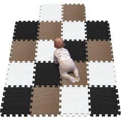 YIMINYUER R01R04R06G301018 Children's Play Mat Puzzle Mat Foam Mat Non-Toxic for Baby Puzzle Rug Play Mat Crawling Mat Gym Mat White Black Brown