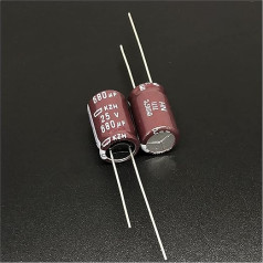 Kondensatoru komplekts 100 Stück 680uF 25V 10x16mm Ultra Low Impedanz 25V680uF Aluminium-Elektrolytkondensatoren Diodenschalter