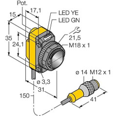 3063188-QS18VP6LPQ5,Opto sensors Reflexionslichtschranke m. Polarisationsfilter