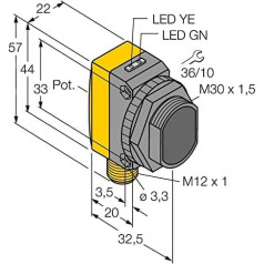 3073094 - QS30LVQ, OPTO SENSOR Atstarojošā gaismas barjera