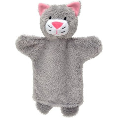 Pirkstu lelle Plīša dzīvnieku rokas lelle Hand Puppet Hand Puppet Cat 27 cm Zoo Farm Cartoon Animal Figure Theatre Doll Hand Toy Doll bērniem Baby Boys Girls