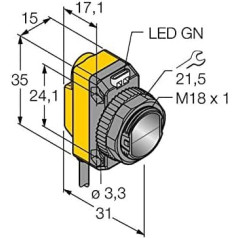 3070252 - QS186LE, optisks sensors, lāzera devējs