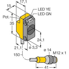 3064591 - QS18VP6RBQ5, optisks sensors (Empfänger)