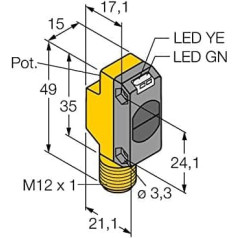 3066462 - QS18VP6RBQ8, optisks sensors (Empfänger)