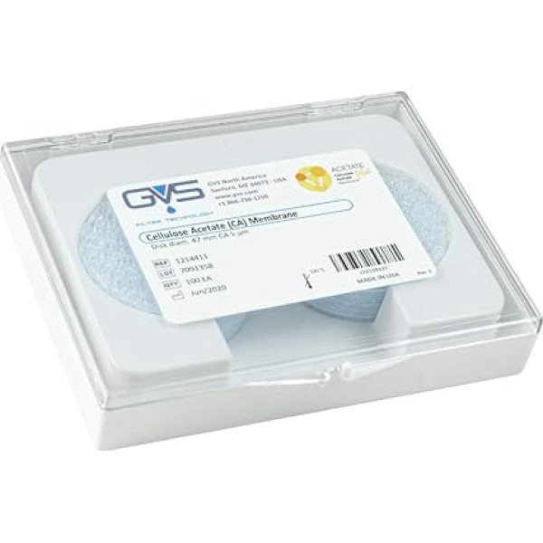 GVS Filter Technology, filtra disks, CA membrāna, 5,0 µm, 47 mm diametrs, 100 gab. komplektā