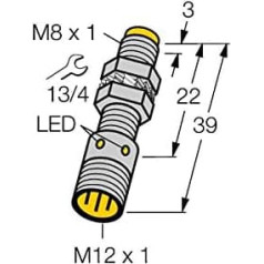 Turck Induktivitātes sensors nicht bündig NPN, Schließer NI3-EG08K-AN6X-H1341