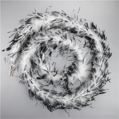 GEM DRILL 2 Meters 1 Ply White Black Ostrich Feather Boa on Tape Wedding Decoration Clothing Strips Scarf Feathers for Crafts Plum Decor (Color : white)