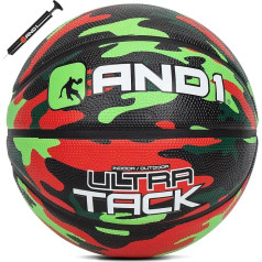 AND1 Ultra Grip Basketball: Official Regulation Size 7 (74.9 cm) Rubber Basketball - Deep Channel Construction Streetball, Made for Indoor Outdoor Basketball Games