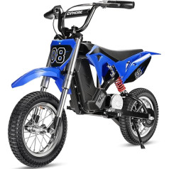 Evmore Kids Electric Motorcycle 36V 5.2Ah, 350W Motor Mini Off-Road Vehicle 8/12/25km/h Speed Mode and 16km Long Distance, for Children Aged 3-12 Years