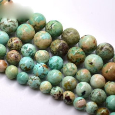 100% natürliche Türkis-Perlen, runde, lose Zwischenperlen für die Schmuckherstellung, Design, DIY-Armband, Halskette, 6,8 mm, 15 Zoll, Phönix-Türkis, 6 mm, 59 bis 63 Stk