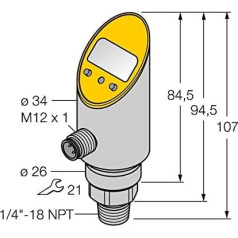 6833416-PS001V-303-2UPN8X-H1141,Drucksensor m. 2 Transistorschaltausg. pnp/npnn