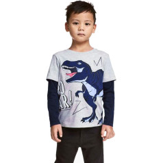 GUSUTZX T-krekls meitenes drukāt apģērbu ilgi topi toddler bērnu bērnu piedurknes karikatūra zēni dinozauru zēni Outfits&Set Kleinkind Kinder Bekleidungsset Outfit T krekls