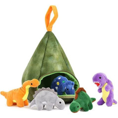 MorisMos Dinozaurs Teddy Pildīti Rotaļlietas 30cm Green Mum Dinosaur ar mazuli iekšpusē Cuddly Plīša rotaļlieta zēniem pūkains Dinozauri dāvanas bērniem dzimšanas dienas dekorēšana