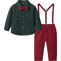 Children's Party Outfits Set Toddler Boys Christmas Suit Long Sleeve T-Shirt Tops Trousers Child Children Gentleman Outfits