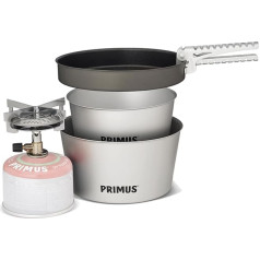 Primus Camping Stove Set - Mimer Stove Kit II - Набор для приготовления пищи на природе с 1 x газовой плитой, 1 x сковородой и 2 x кастрюлями - Посуда для приготовлен