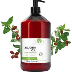 Jojobas eļļa - organiska, tīra, aukstā spieduma sejas eļļa ķermeņa eļļa masāžas eļļa bārdas matu eļļa skropstu eļļa lūpu eļļa galvas ādas eļļa nagu eļļa kosmētikas līdzekļi - 500 ml