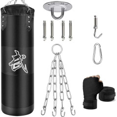 ZERUIDM Punching Bag komplekts, lielas slodzes Punching Bags, nepiepildīta, piekārtiem Punching Bags, boksa maisu pieaugušajiem, bērniem, Punching Bag ar boksa pārsēji, griestu āķi, ķēdes, kikboksa, cīņas, cīņas