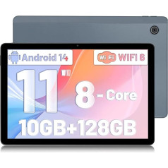 Lville Tablet 11 Zoll (2024), Android 14 Tablet PC Octa-Core, 5G WiFi, Bluetooth 5.0, 10GB RAM 128GB ROM 1TB TF, 1280x800 IPS, 6800mAh, 5MP+8MP, Widevine L1 (Grau)