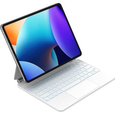 GOOJODOQ iPad Air 6. paaudzes 2024 M2 13 collu/iPad Pro 12,9 collu tastatūras korpuss, peldošs magnētiskais dizains ar skārienpaliktni, QWERTZ izkārtojuma izgaismota tastatūra Pro 12,9 collu 2018-2022, iPad Air 13