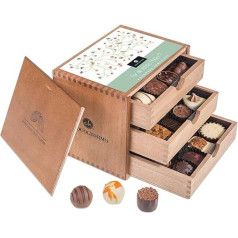 ChocoGrande - Mātes diena - Šokolāde - 30 luksusa šokolādes konfektes | koka kastītē | Tavai mīļākajai māmiņai | Dāvanu ideja | Dāvana dzimšanas dienā | Šokolāde | Mamma | Dāvana mammai