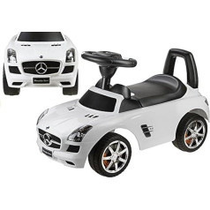 Lean Toys licencēta Mercedes Benz braucamā mašīna zīdaiņiem, balta braucamā automašīna bērnu braucamā mašīna bērniem