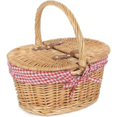 Picnic Hamper Child's Lined Oval Lidded Hamper