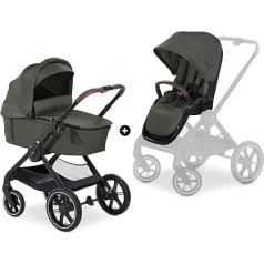 Hauck 2 в 1 Walk N Care Air Set, пневматические колеса, люлька для новорожденных с кнопками памяти, реверсивное сиденье и регулируемое по высоте, телеск