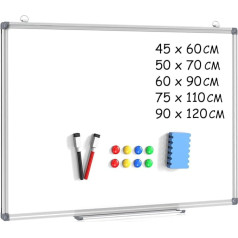 DOLLAR BOSS Magnētiskā tāfele, Balta tāfele, Balta tāfele, Balta tāfele, Balta tāfele, 80 x 100 cm, Alumīnija rāmis ar komplektu un stiprinājumiem