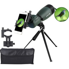 ESSLNB BAK4 Spotting Scope 25-75X70 with Mobile Phone Adapter Tripod Bag Waterproof Spotting Scope for Sports Shooters Hunting and Bird Watching