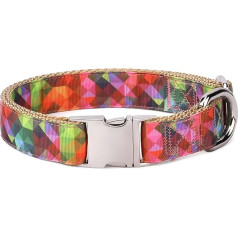 waaag Animal Supplies, Tribal Aztec Chevron Multiple Designs Dog Collar/Cat Collar (Kaleidoscope Diamond, Size S. Neck 30.5-40.6 cm)