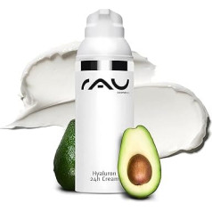 RAU Cosmetics Hyaluron Creme Gesicht - Hyaluron 24h Cream 50ml - Anti-Aging Creme mit Hyaluronsäure, Sheabutter & Avocadoöl - Tagescreme für Trockene, Reife und Sensible Haut