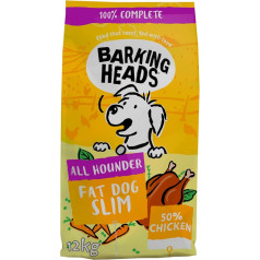 Barking Heads Fat Dog Slim, Diät Hundefutter für Hunde, 100% Natürliches Hundetrockenfutter mit Hühnerfleisch, Natürliche Tiernahrung für Ausgewachsene Hunde Aller Rassen, 12 kg