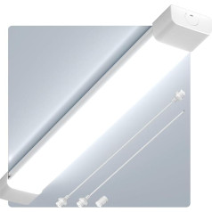 Amdelne mitro telpu lampas LED 120 cm, 36 W 4000 LM LED neona caurule, auksti balta 6000 K mitro telpu lampa, IP65 ūdensizturīga vannas lampa, darbnīcas lampa, pagraba lampa, griestu gaisma birojiem, noliktavām, garāžām