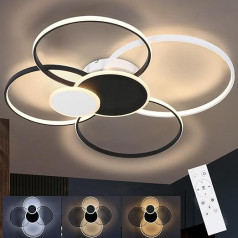 ZMH LED griestu gaisma Dimmable griestu gaisma Modern 94 cm liela dzīvojamās istabas lampa Metāla un akrila 72 W Ring Design Apgaismojums ar tālvadības pulti dzīvojamai istabai Guļamistaba Birojs Viesnīca Virtuve