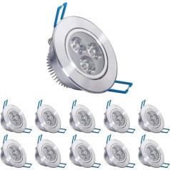 POCKETMAN 3 W LED downlight griestu gaisma, siltā baltā krāsā, iebūvēts prožektors, ar LED draiveri (10 gabali)