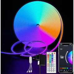 ROMANJOY 10 m RGB LED gaismas josla RGB LED gaismas josla Dimmable 720 LEDs DIY pielāgošanas elastīga LED josla ar 24 V barošanas adapteri Bluetooth lietotne preču spēļu istabas naktskluba dekorēšanai