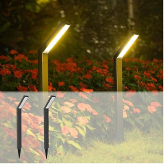 Saules lampas dārza dārzam, Moman 2PCS Solarleuchte Garten 6000K/4500K/3200K Wasserdicht Auto ON/OFF 20LED Solar Gartenlampen Draußen für Hof Rasen