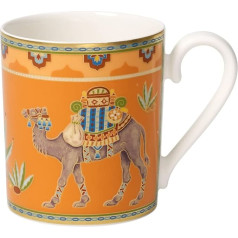 Villeroy und Boch - Samarkand Mandarin Kaffeebecher, kafijas tasīte no Premium Bone Porzellan ar eksotiski austrumniecisku aromātu, apelsīns, 300 ml