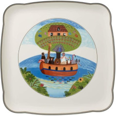 Villeroy und Boch Charm und Breakfast Design Naif Servierplatte, 30 cm, Premium Porzellan, Weiß/Bunt