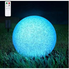 Saules apgaismojums āra dārzam 8 krāsas RGB Dimmable Solar Ball Solar Lights IP44 LED dārza gaisma Dekoratīvās lampas Saules apgaismojums āra dārzam Dārza bumba dārza patio zālienam Balkons (25 cm)