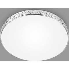 Briloner Leuchten - LED vannas istabas griestu lampa ar mirdzuma efektu, IP44 LED vannas istabas lampa, neitrāli balta gaisma, hroms, 285 x 65 mm (DxH)