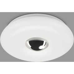 BRILONER Leuchten 2300-018 LED vannas istabas griestu lampa ar hromētu vāciņu, IP44 LED vannas istabas lampa, neitrāla balta gaisma, hromēti balta, 290 x 80 mm (DxH),