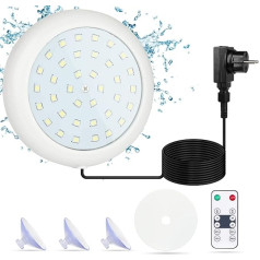 COOLWEST LED baseina apgaismojums, 10 W baltas gaismas baseina apgaismojums ar magnētu tērauda sienu baseiniem, IP68 ūdensizturīgs aptumšojams baseina apgaismojums zem ūdens ar 7 m kabeli, 12 V