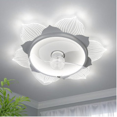 LED klusais griestu ventilators 50 cm ziedu formas griestu gaisma ar ventilatora frekvences pārveidošanu 6 ātrumi Dimmable griestu ventilators Bērnu istabas guļamistaba Dzīvojamā istaba Ventilatora gaisma